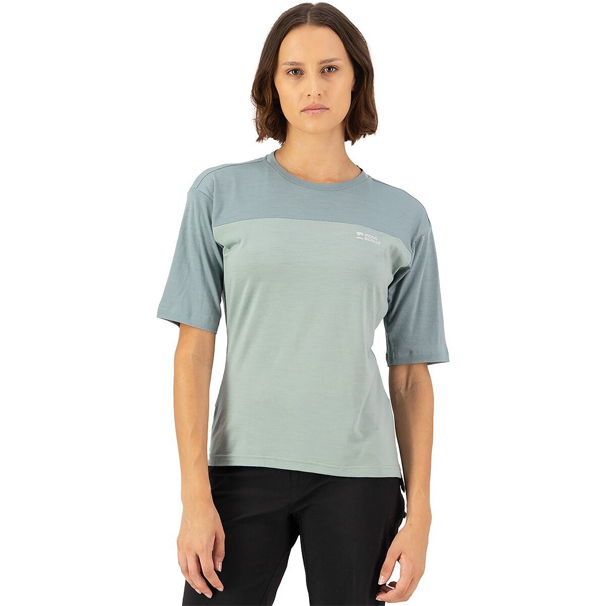 Image of Mons Royale Diversion Merino Short-Sleeve Bike Jersey - Women's Dew/Desert Sage, M