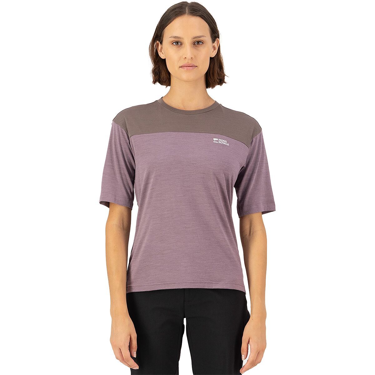 Image of Mons Royale Diversion Merino Short-Sleeve Bike Jersey - Women's Mauve/Iron, L