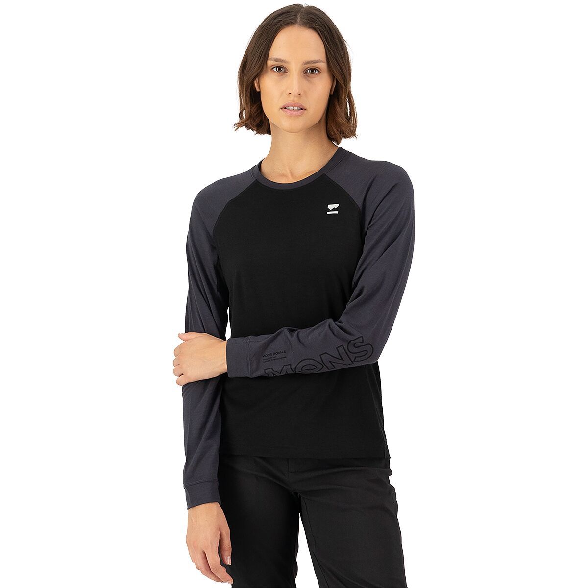 Image of Mons Royale Tarn Merino Long-Sleeve Bike Jersey - Women's Black/9 Iron, M