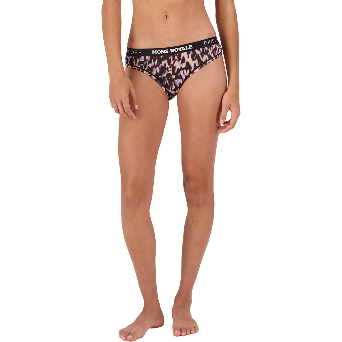 Image of Mons Royale Folo Merino Brief - Women's Rock Leopard, S