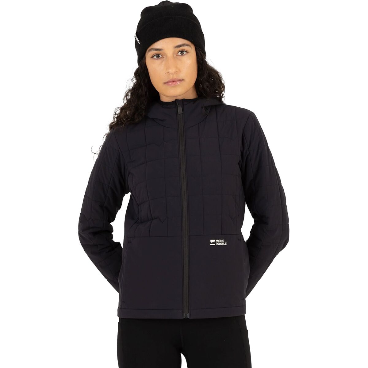 Image of Mons Royale Canyon Merino Insulated Hooded Jacket - Women's Black, M