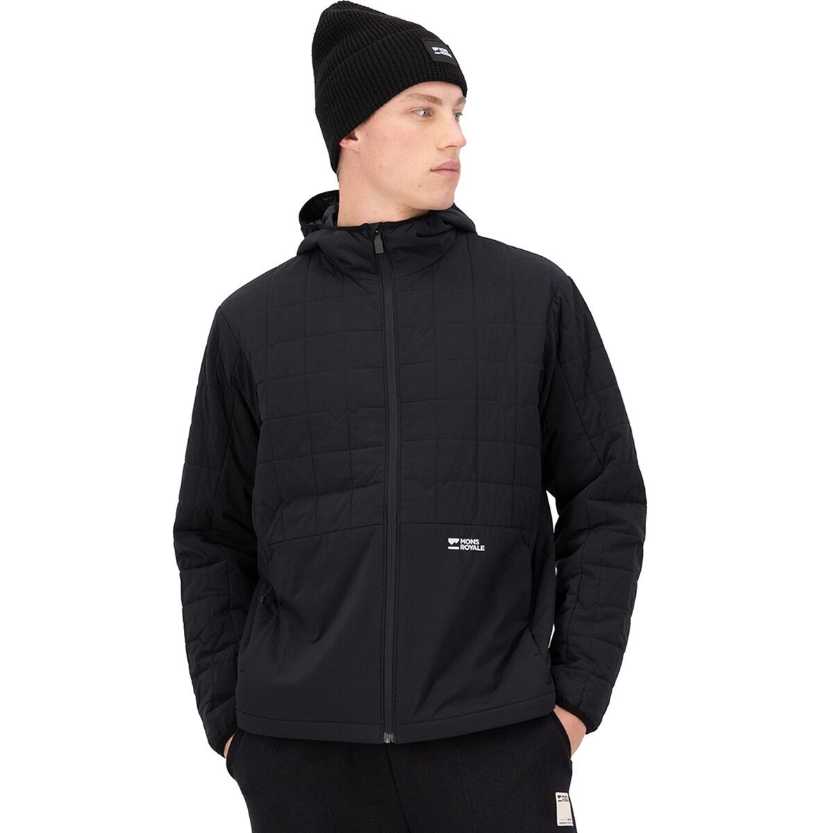 Image of Mons Royale Canyon Merino Insulated Hooded Jacket - Men's Black, S