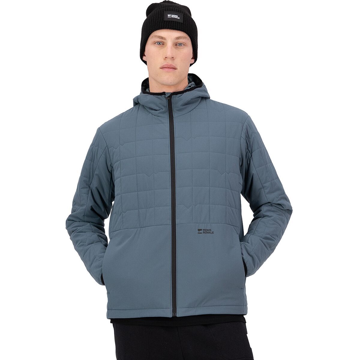 Image of Mons Royale Canyon Merino Insulated Hooded Jacket - Men's Goblin Blue, S