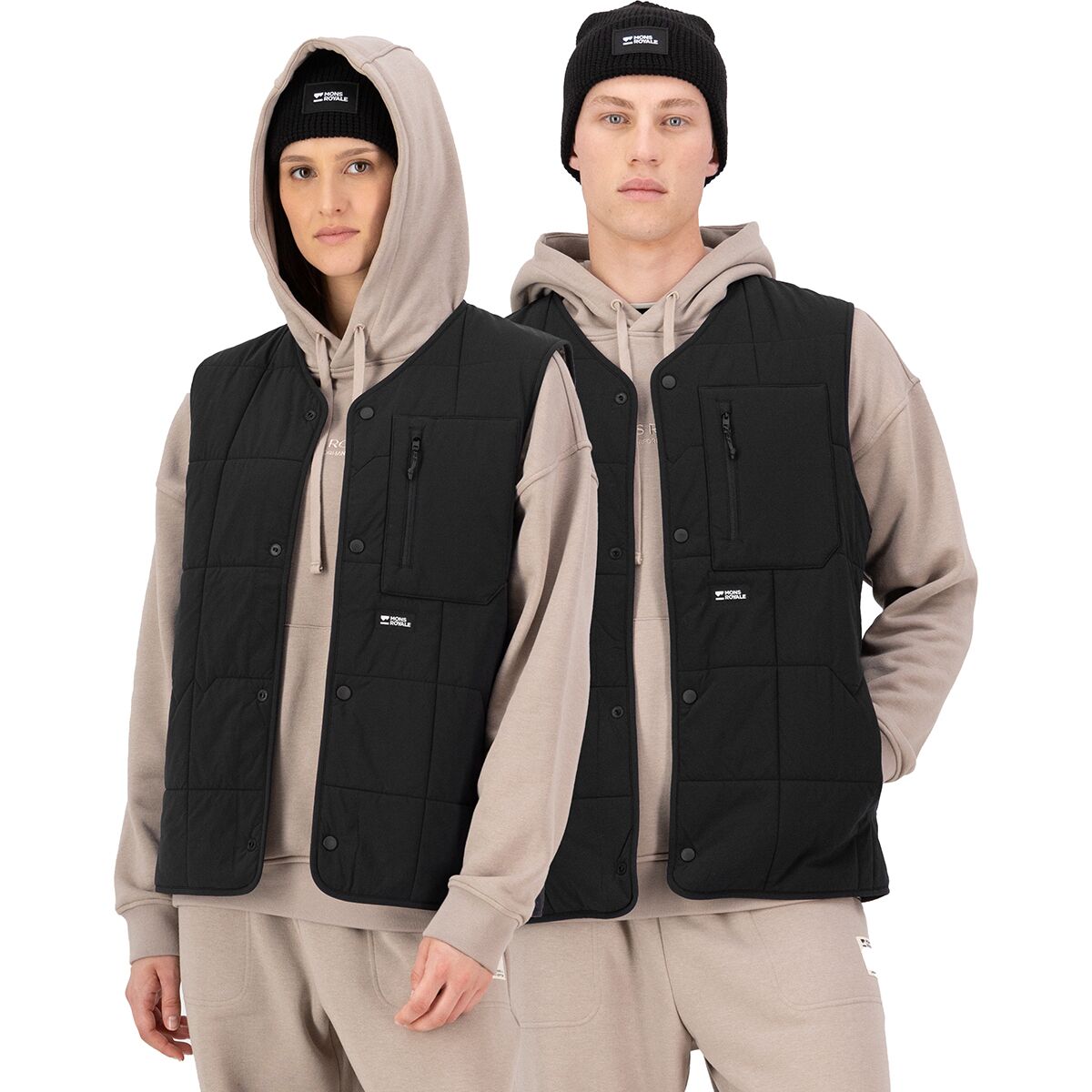 Image of Mons Royale Stacker Merino Insulated Vest Black/Basil, M