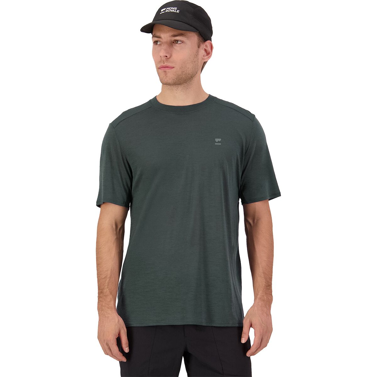 Image of Mons Royale Aero Ultralight Merino T-Shirt - Men's Dark Cypress, S