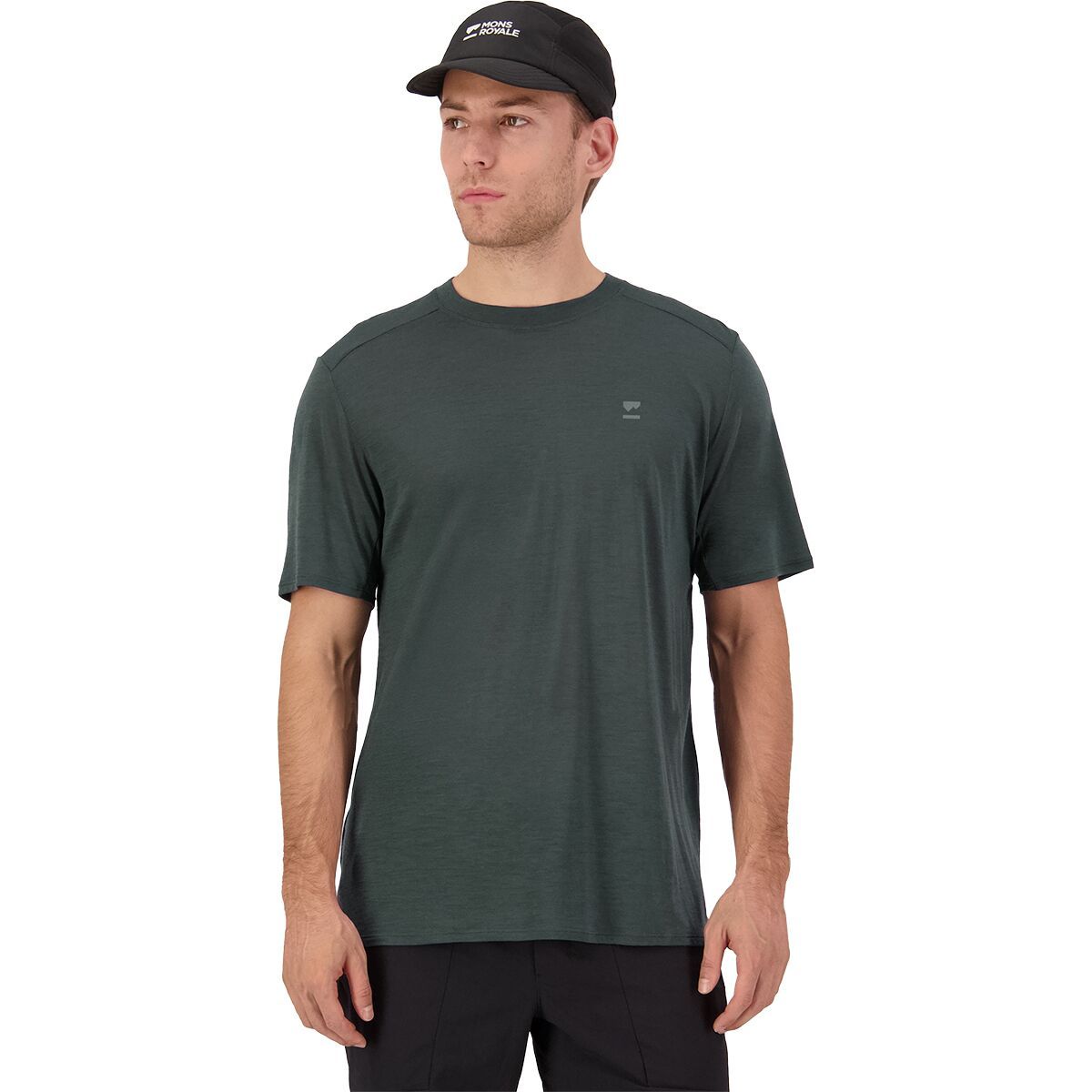 Image of Mons Royale Aero Ultralight Merino T-Shirt - Men's Dark Cypress, M