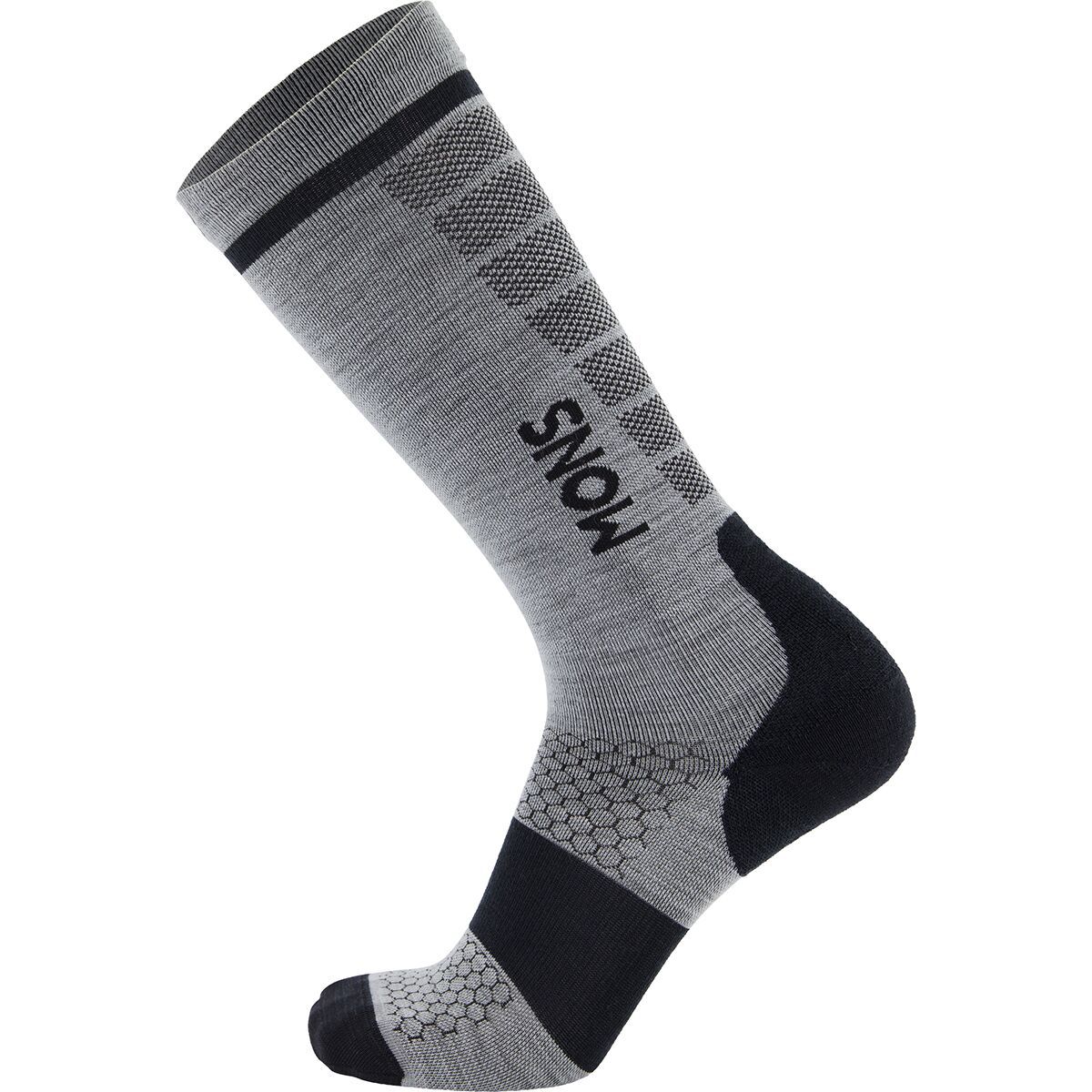 Mons Royale Pro Lite Snow Sock Grey Marl, M