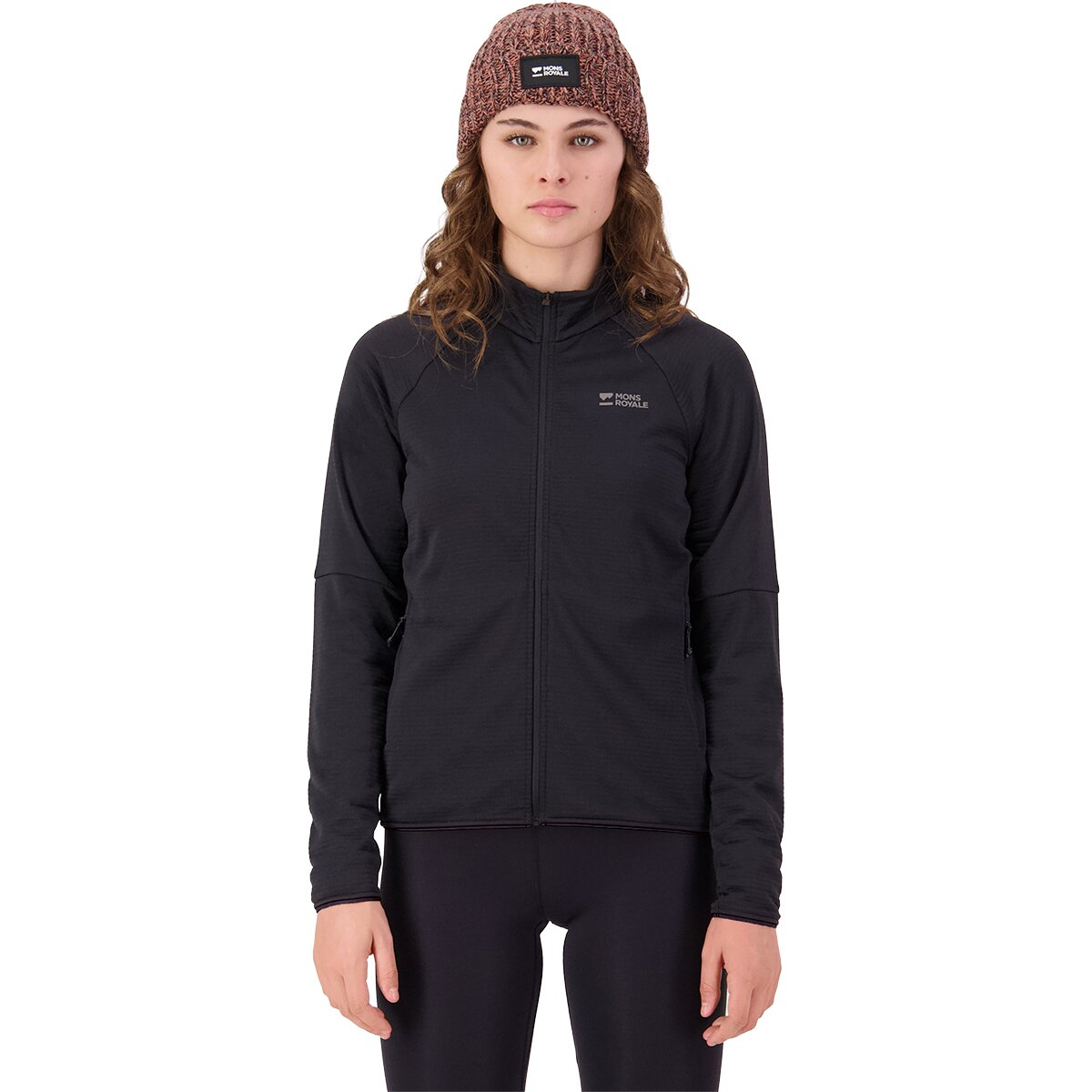 Mons Royale Quad Merino Fleece Jacket - Women's Black, L