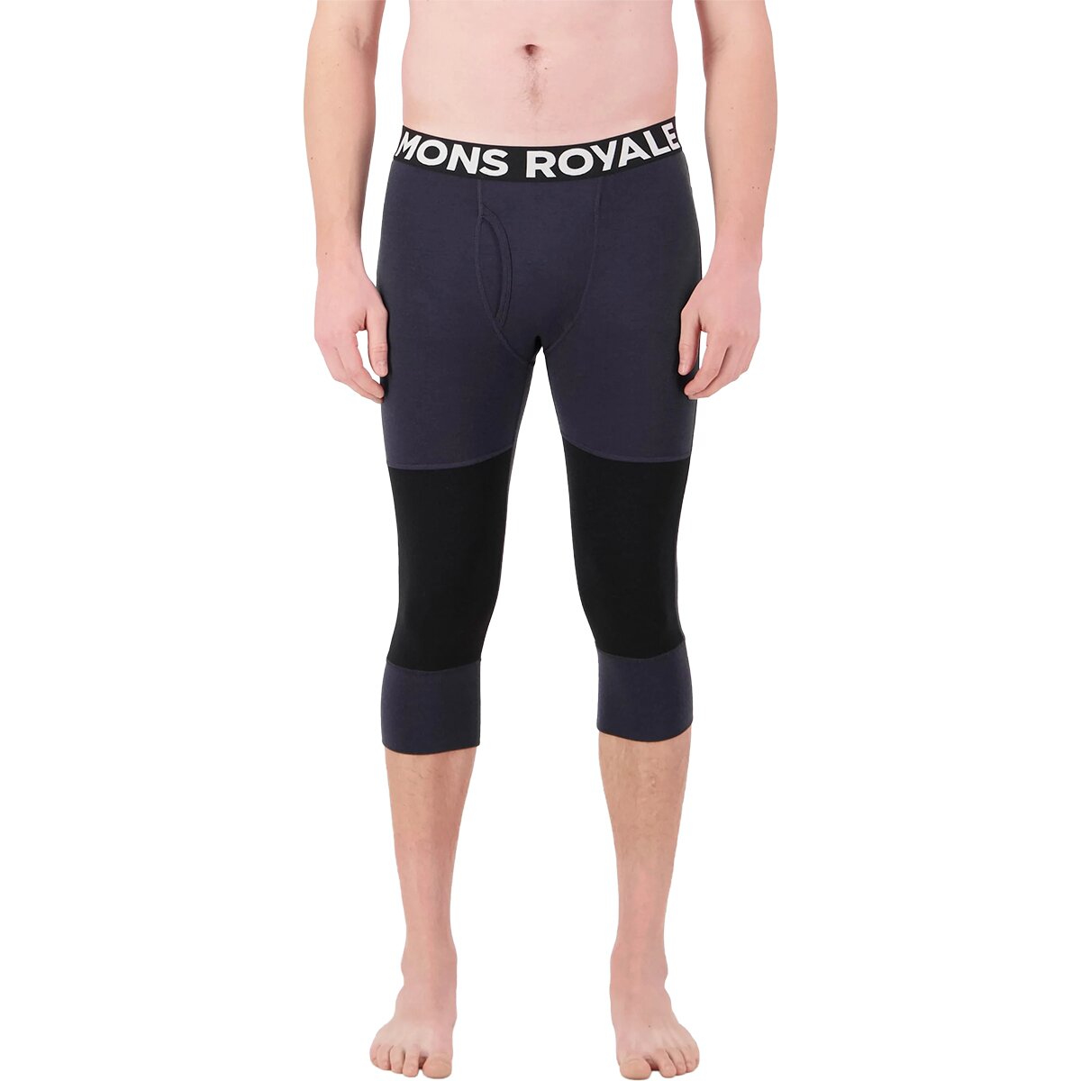Mons Royale Olympus Merino Base Layer 3/4 Legging - Men's 9 Iron/Black, M