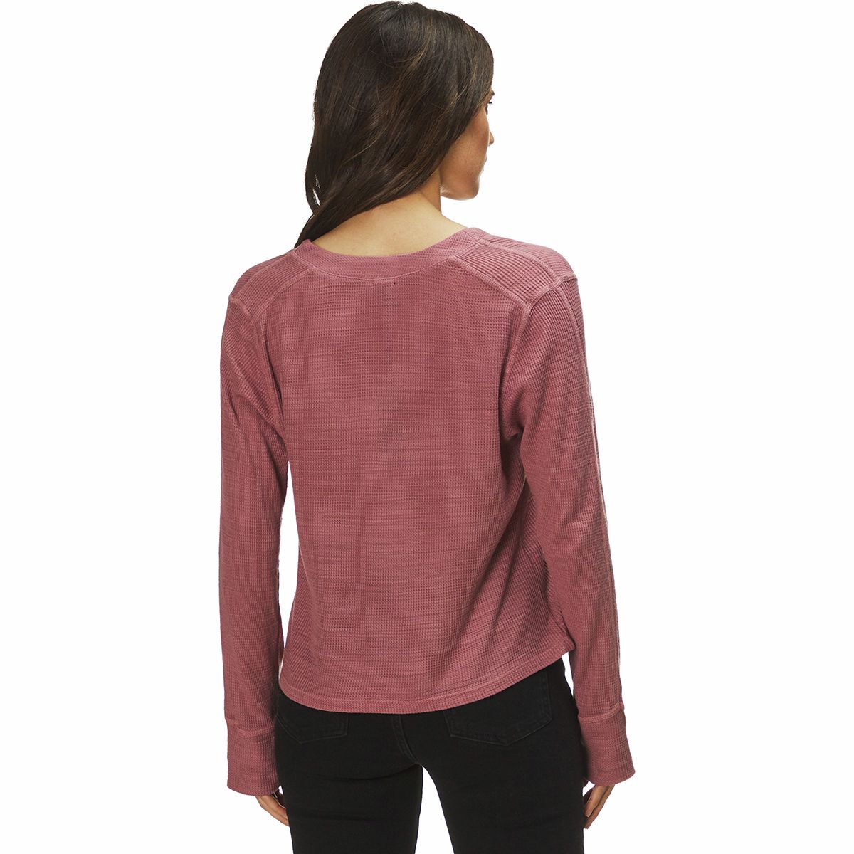 Monrow Womens Tissue Thermal Henley