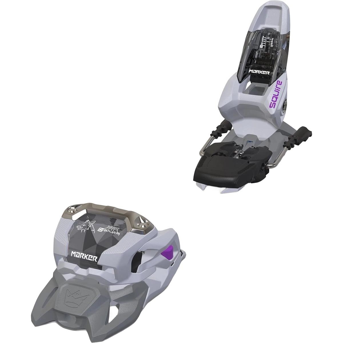 Image of Marker Squire 11 Ski Binding - 2027 Gray/Purple, 90mm
