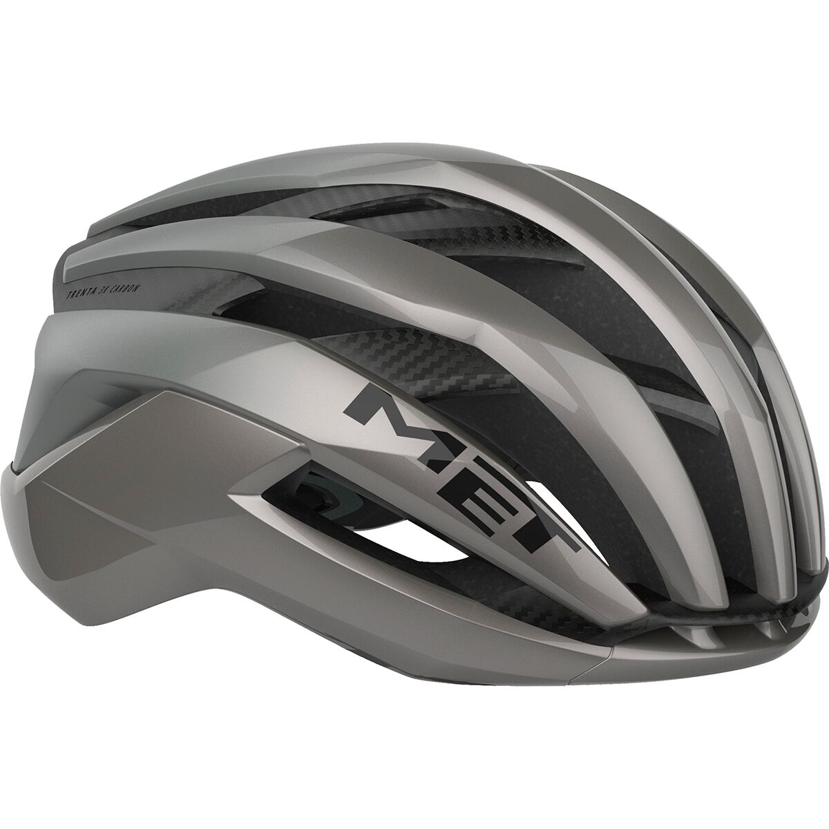 Image of MET Trenta 3K Carbon Helmet Opal Gray Glossy, L