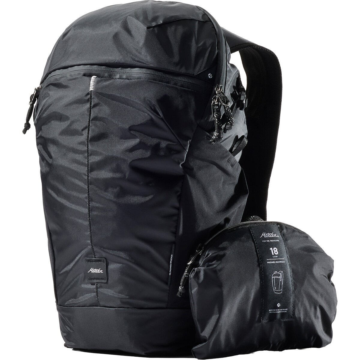 Image of Matador Zipper Packable 18L Backpack Black, One Size