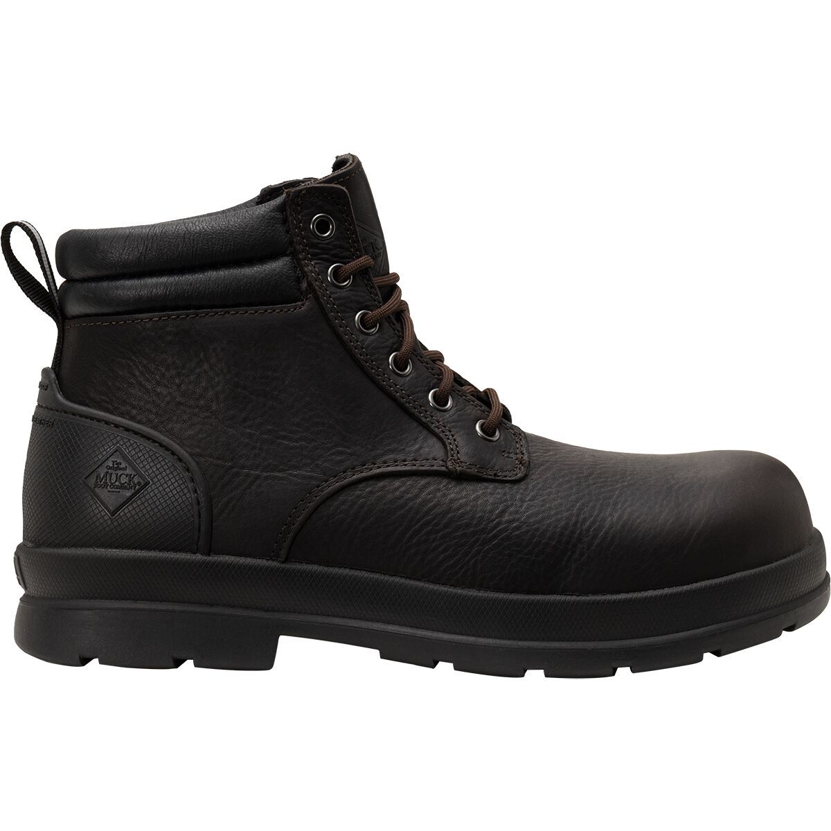 Muck Boots Chore Farm Leather Lace CT Med Boot - Men's Black Coffee, 7.5