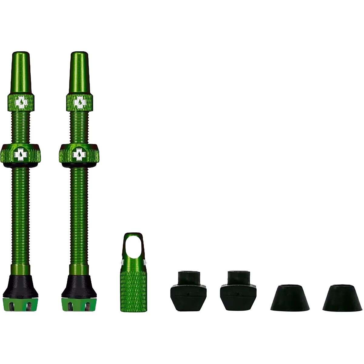 Image of Muc-Off V2 Tubeless Valve Kit Green, 44mm, Pair