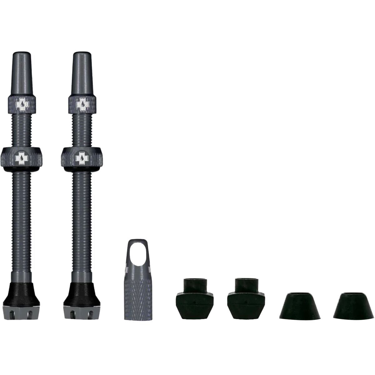 Image of Muc-Off V2 Tubeless Valve Kit Grey, 60mm, Pair