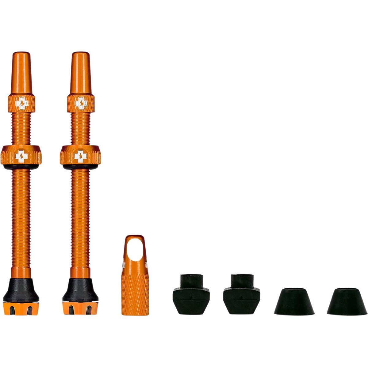 Image of Muc-Off V2 Tubeless Valve Kit Orange, 80mm, Pair