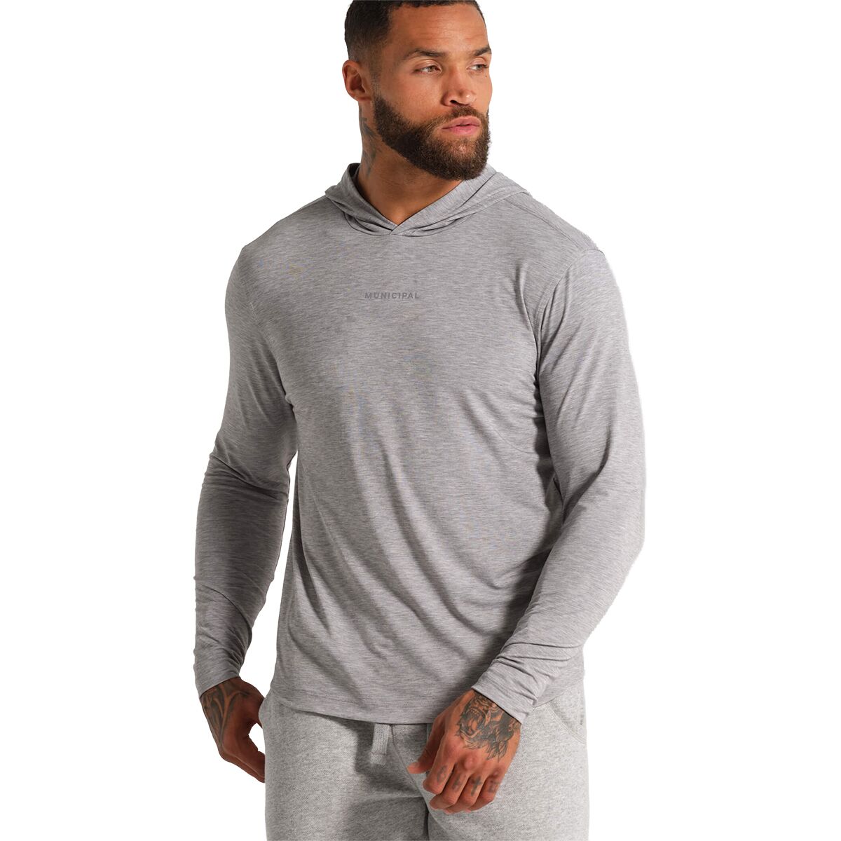 Image of Municipal Sport Utility Long-Sleeve Hooded Shirt - Men's Athletic Gray, XL