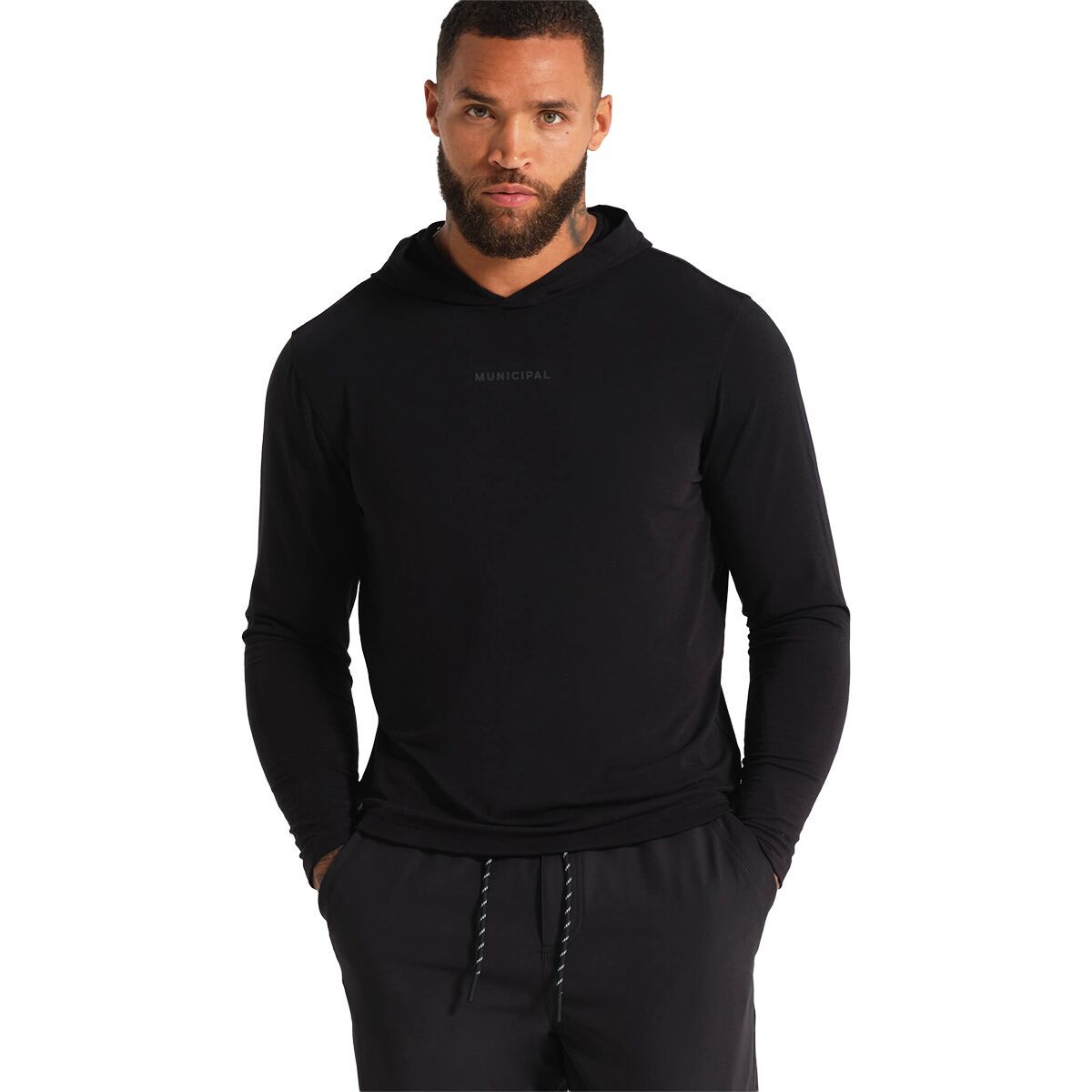 Image of Municipal Sport Utility Long-Sleeve Hooded Shirt - Men's Black, M