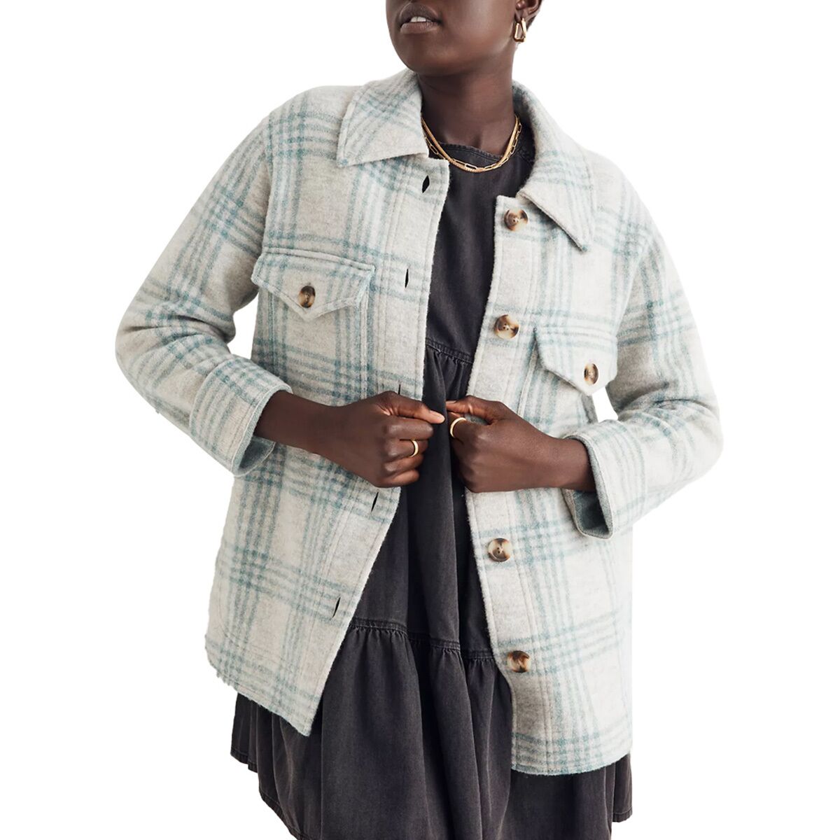 Madewell Plaid John Boiled Wool Shirt Jacket - Women's product image