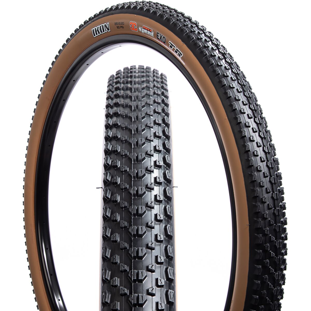 Image of Maxxis Ikon Dual Compound EXO/TR Tire - 26in Black/Dark Tan, 26x2.2