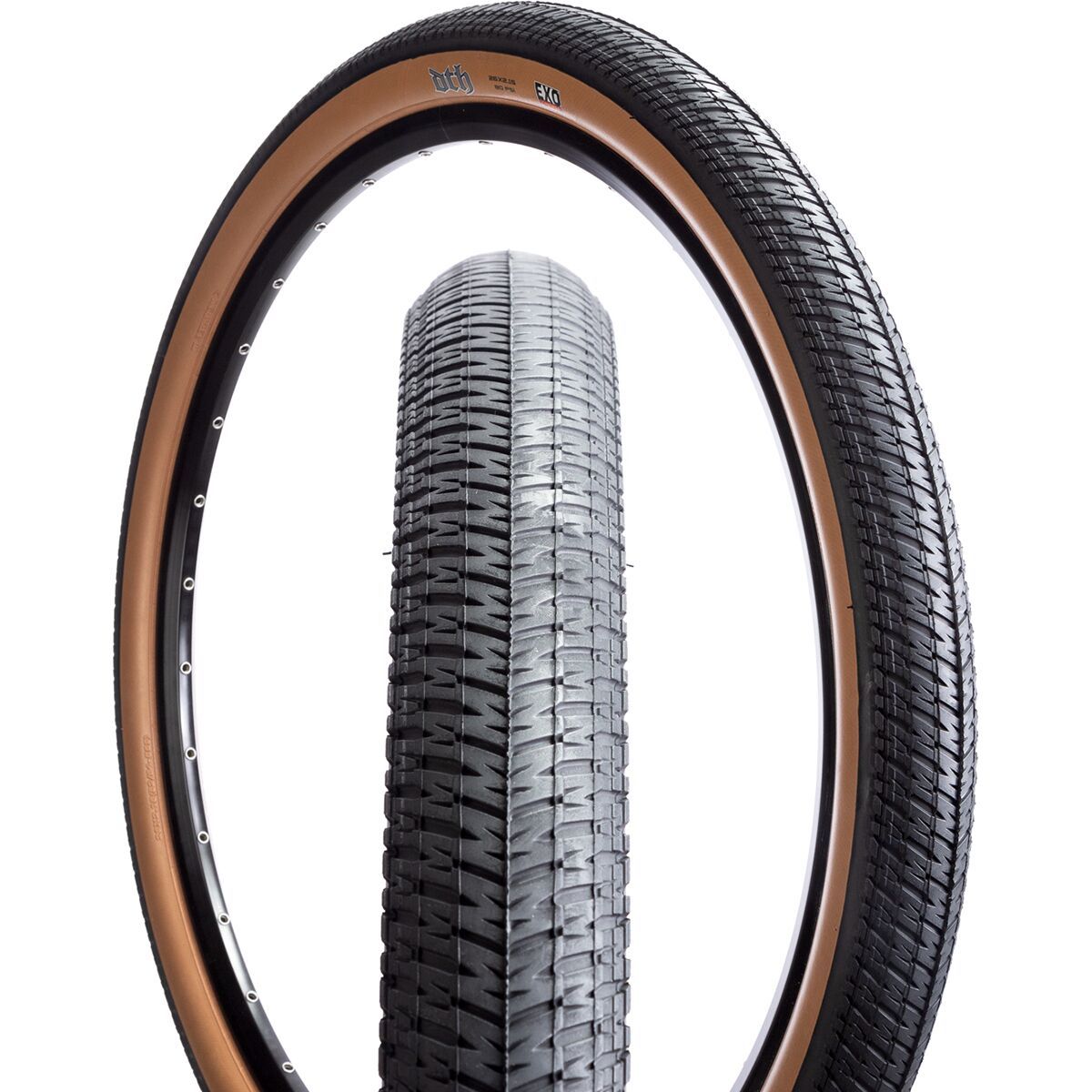Image of Maxxis DTH Tire Clincher, Folding, Black/Dark Tan, EXO, 26x2.3in