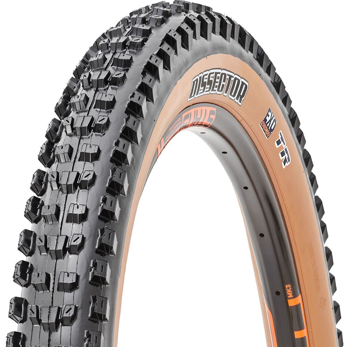 Image of Maxxis Dissector Dual-EXO/TR 29in Tire Black/Dark Tan, 29x2.6