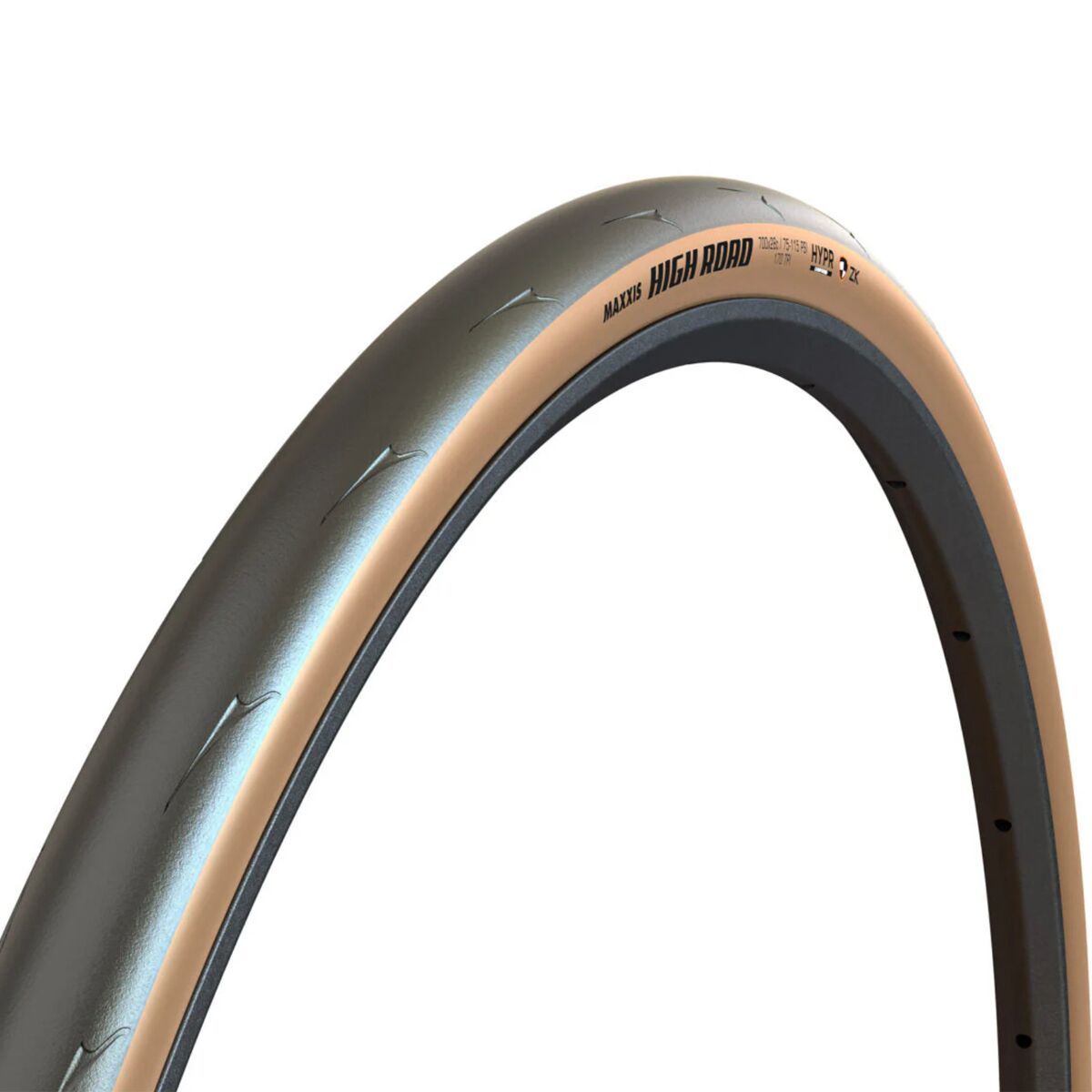 Image of Maxxis High Road HYPR ZK TR Clincher Tire Black/Tan, 700x25