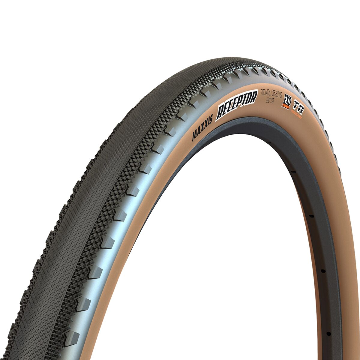 Image of Maxxis Receptor Dual-EXO Protection/TR Tire Black/Dark Tan, 700x40