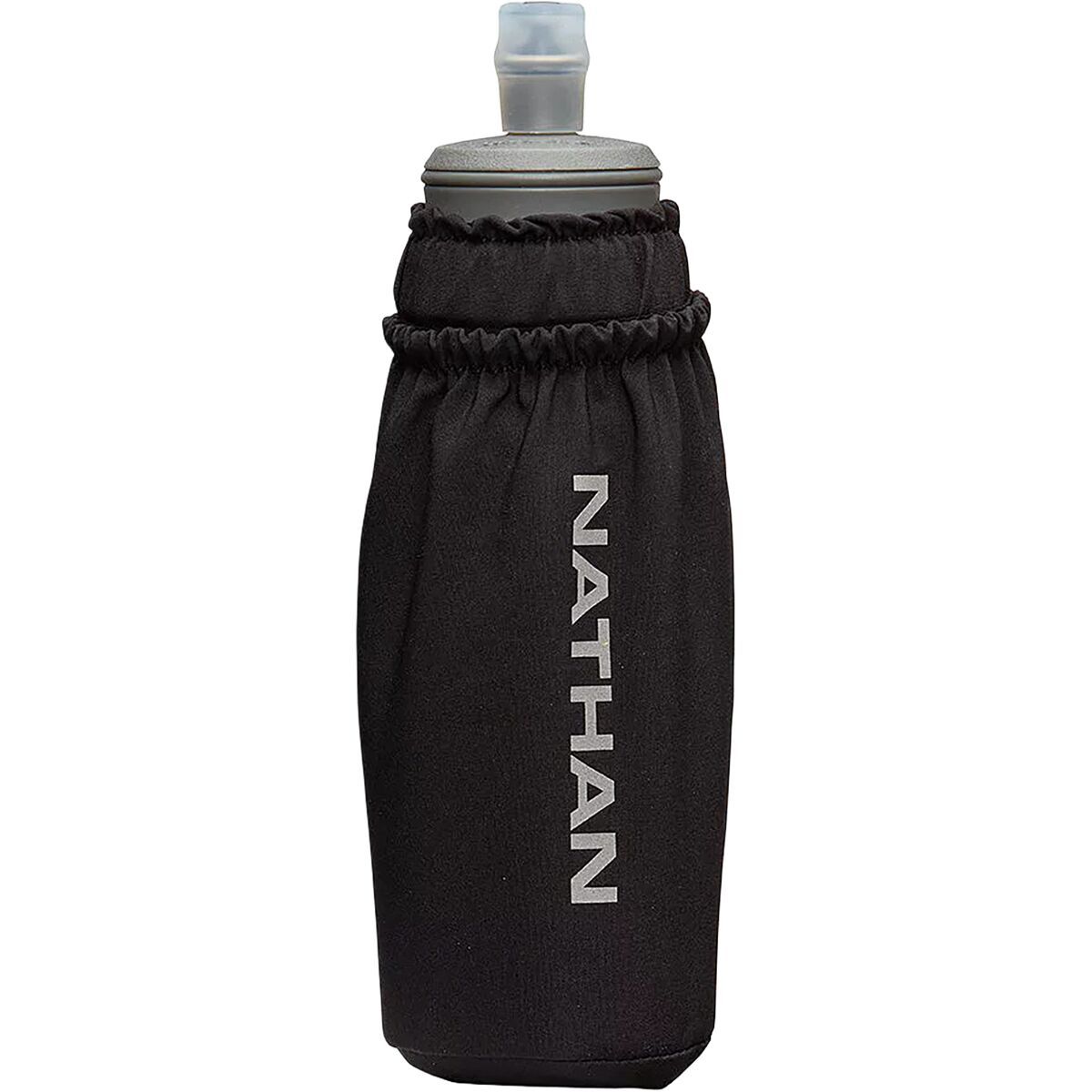 Image of Nathan Pinnacle 14oz Soft Flask Black/Reflective Silver, One Size