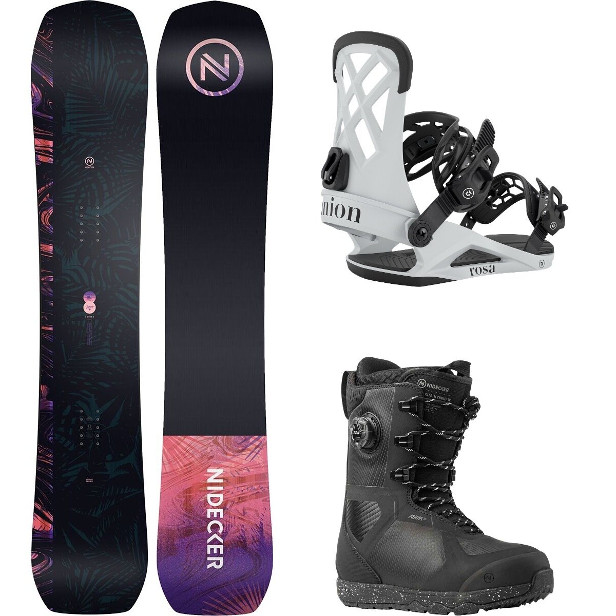 Image of Nidecker Venus Plus Snowboard + Rosa Binding + Kita Hybrid Boot One Color/Light Grey/Black, 139mm/L/10.0