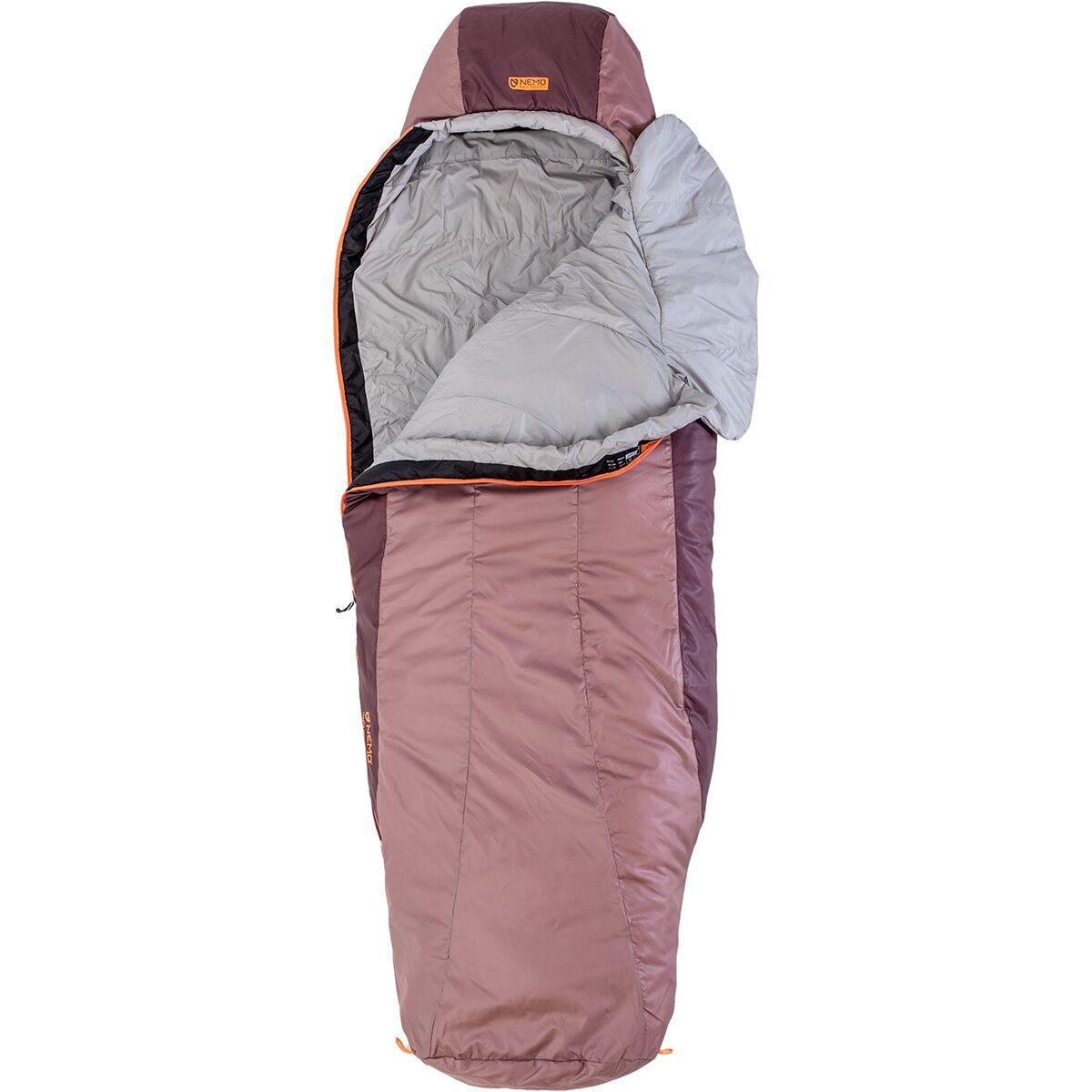 NEMO Equipment Inc. NEMO Equipment Inc. Tempo 35 Sleeping Bag: 35F Synthetic - Women's Twilight Mauve/Paloma Gray, Reg