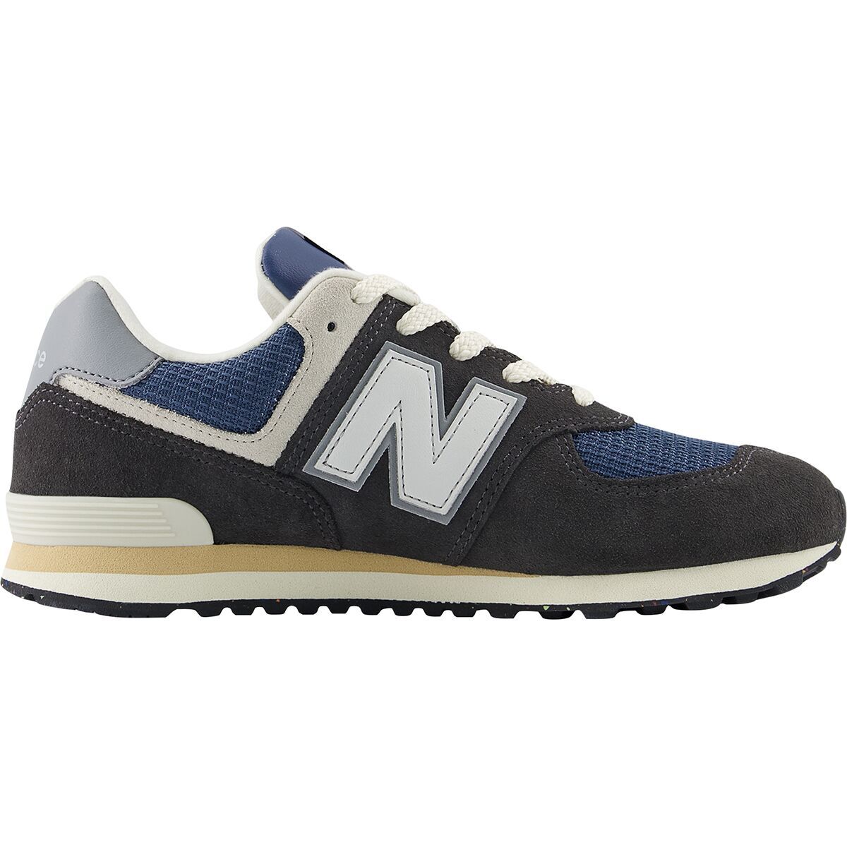 Image of New Balance 574 Shoe - Kids' Black Cement/Slate Grey, 5.0