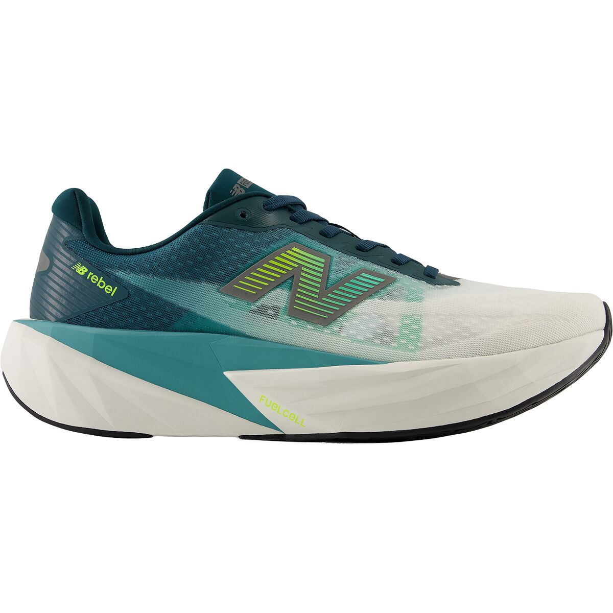 Image of New Balance FuelCell Rebel v5 Running Shoe - Men's Medusa Green/Faded Teal, 11.5