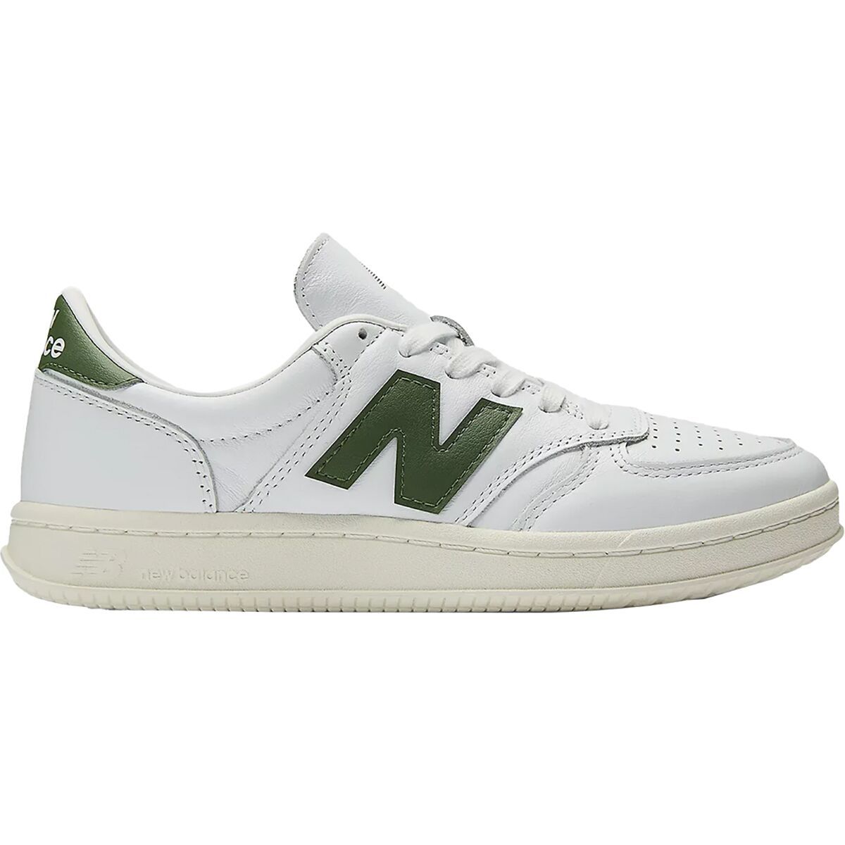 Image of New Balance T500 Shoe - Men's White/Dark Alpine Green, 9.0