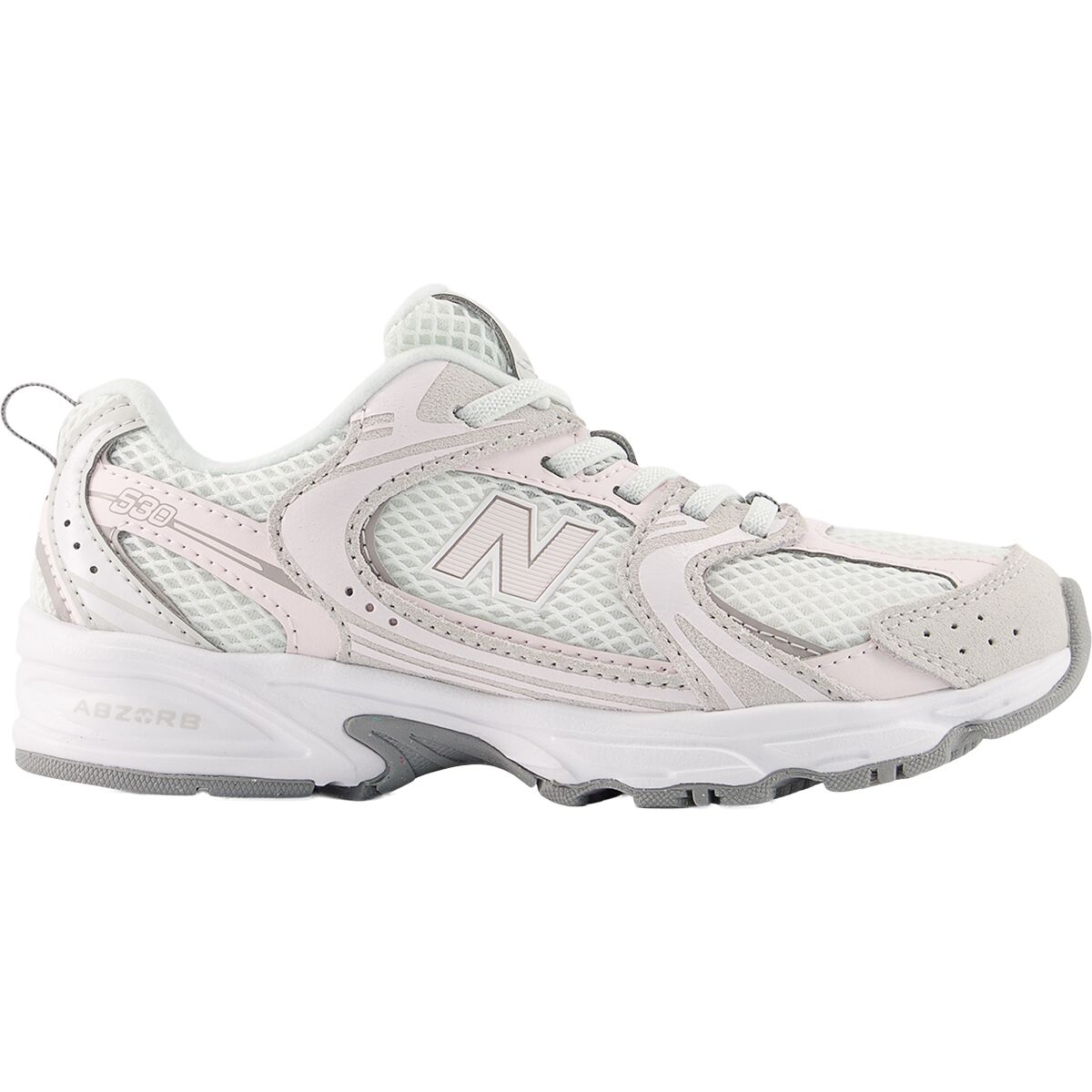 New Balance New Balance 530 Bungee Lace Shoe - Little Kids' Grey Matter/Pink Salt, 2.0