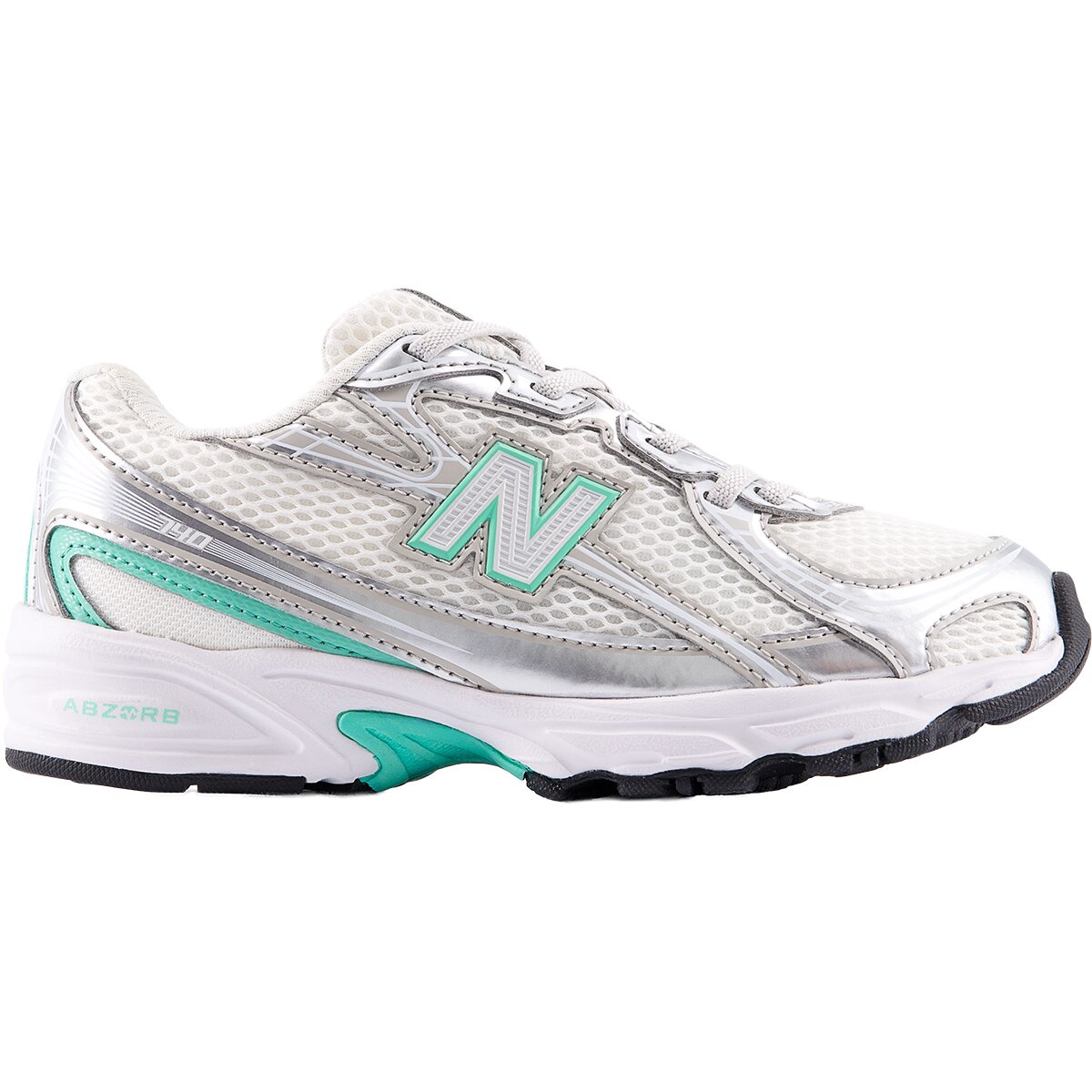 Image of New Balance 740 Bungee Lace Shoe - Little Kids' Silver Metallic/Deep End, 2.0
