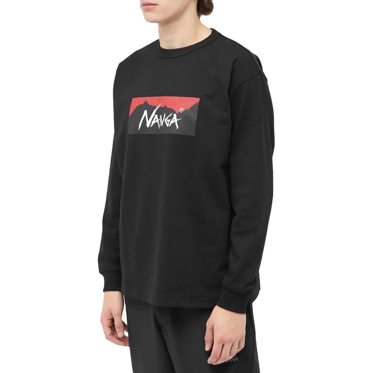 Image of Nanga Eco Hybrid Box Logo Long-Sleeve T-Shirt - Men's Black, XL