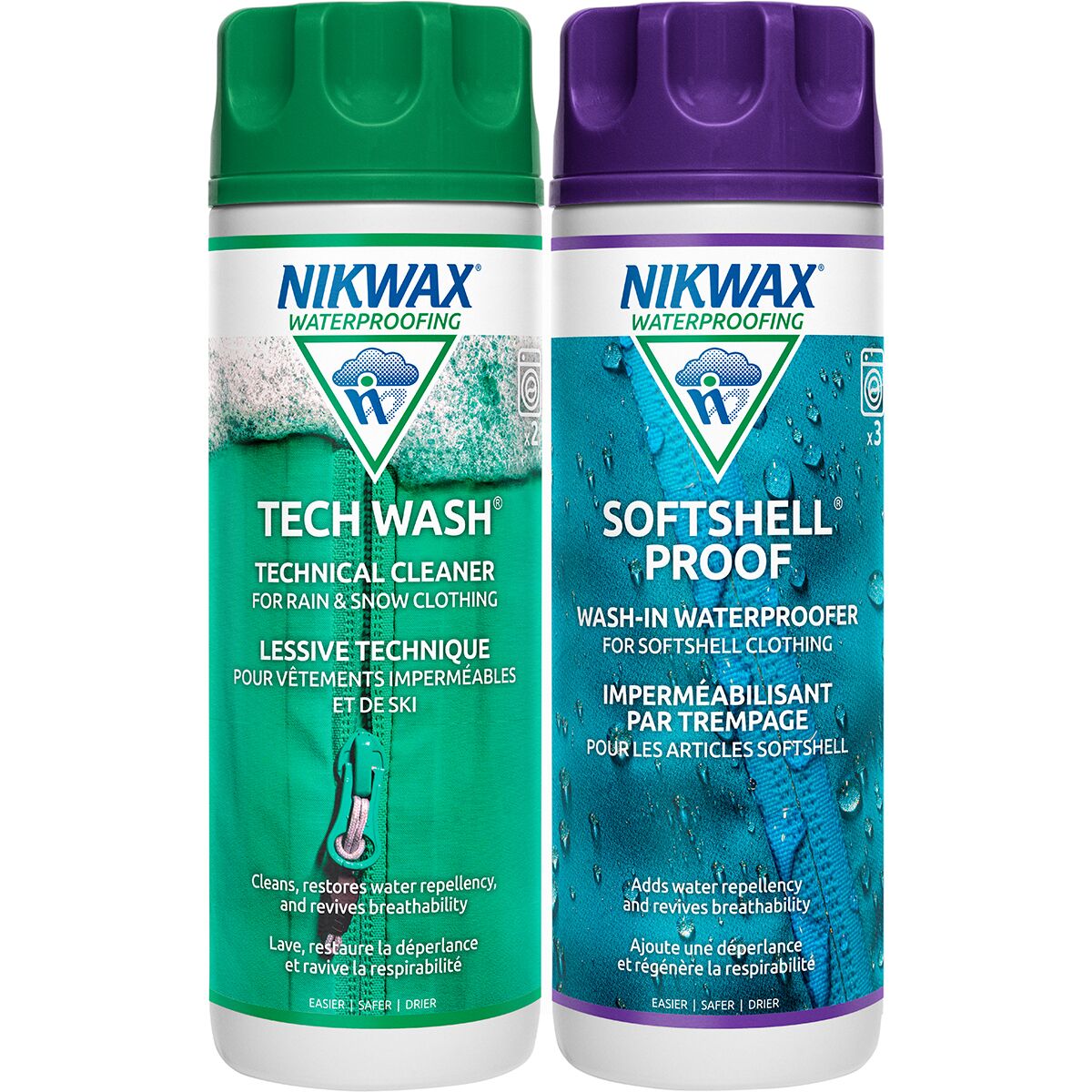 Nikwax Tech Wash and Softshell Proof Wash-In Duo-Pack - 300 ml