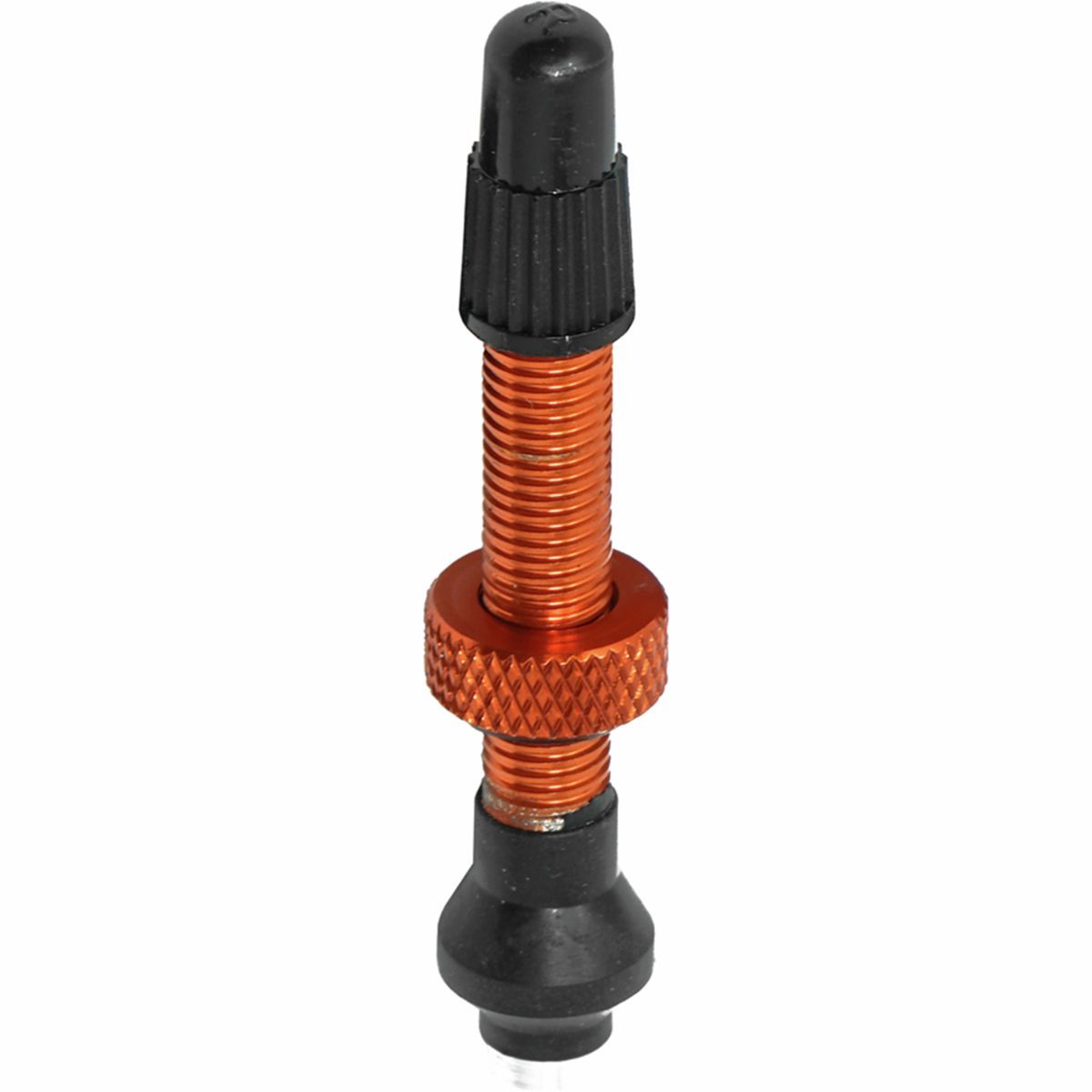 Image of Industry Nine No-Clog Aluminum Tubeless Valve Stems Orange, 40mm, Pair