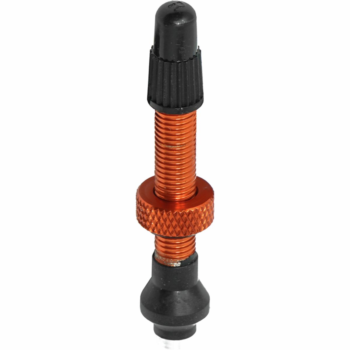 Image of Industry Nine No-Clog Aluminum Tubeless Valve Stems Orange, 40mm, Pair