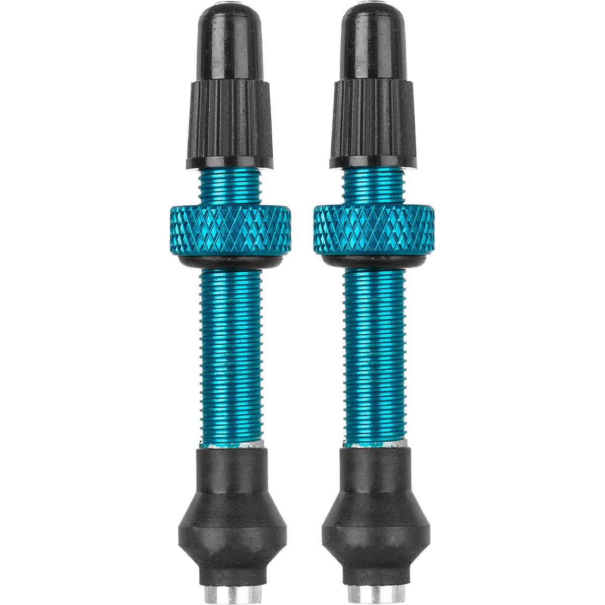 Industry Nine Industry Nine No-Clog Aluminum Tubeless Valve Stems Turquoise, 40mm, Pair