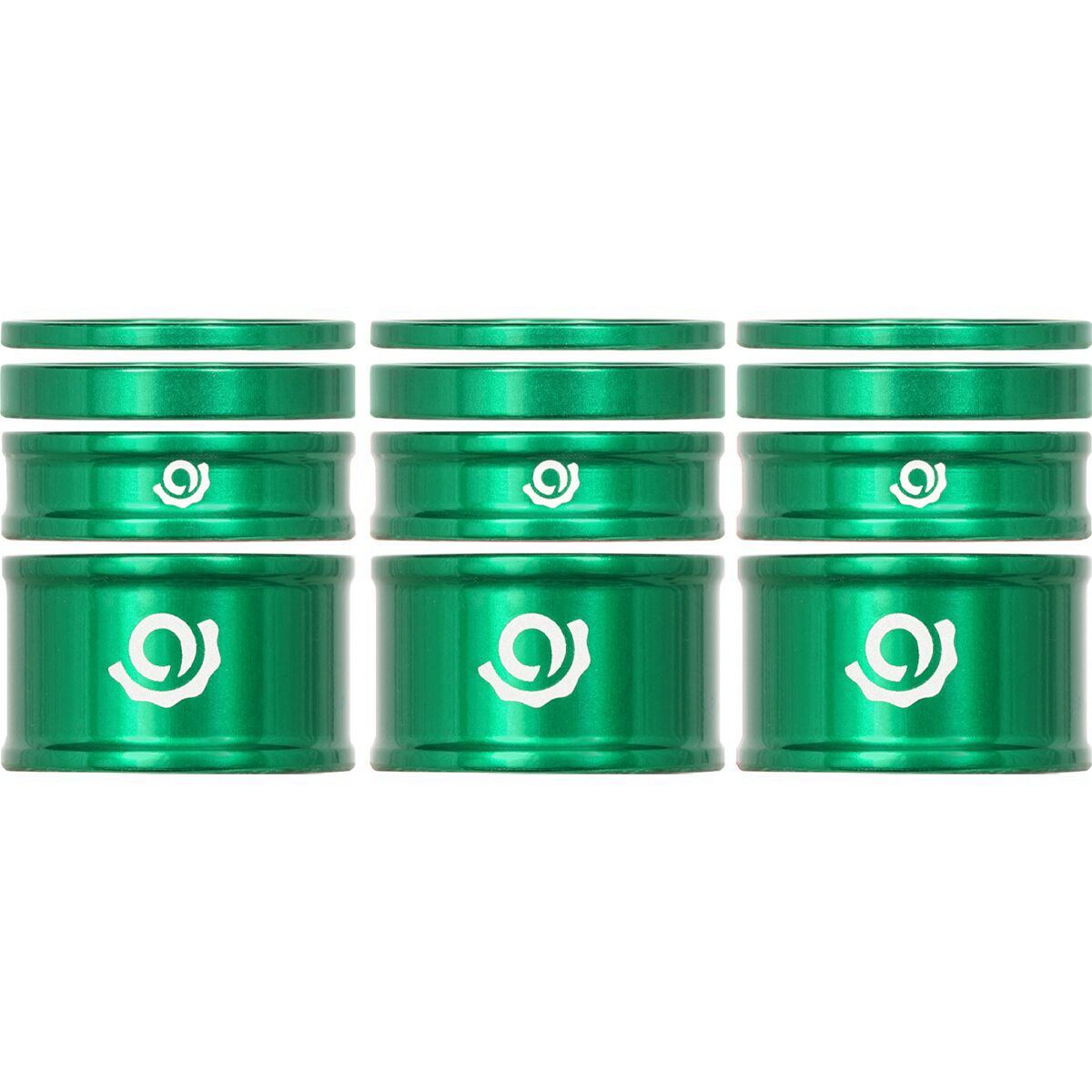 Image of Industry Nine Headset Spacer Kit, 3-Pack Green, 5mm