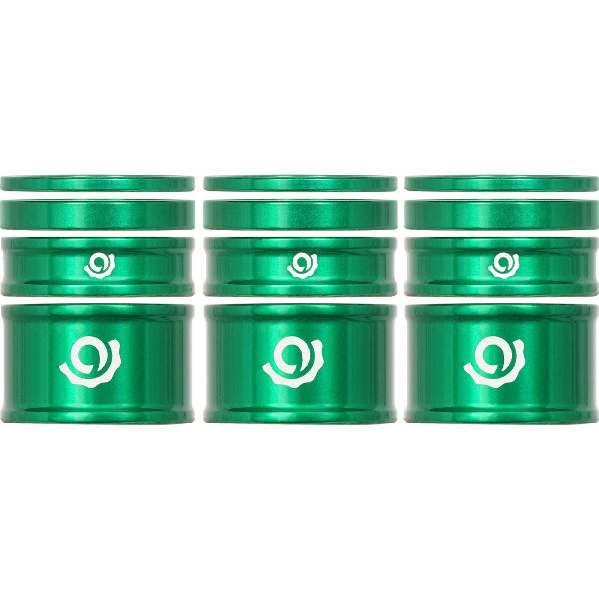 Image of Industry Nine Headset Spacer Kit, 3-Pack Green, 10mm
