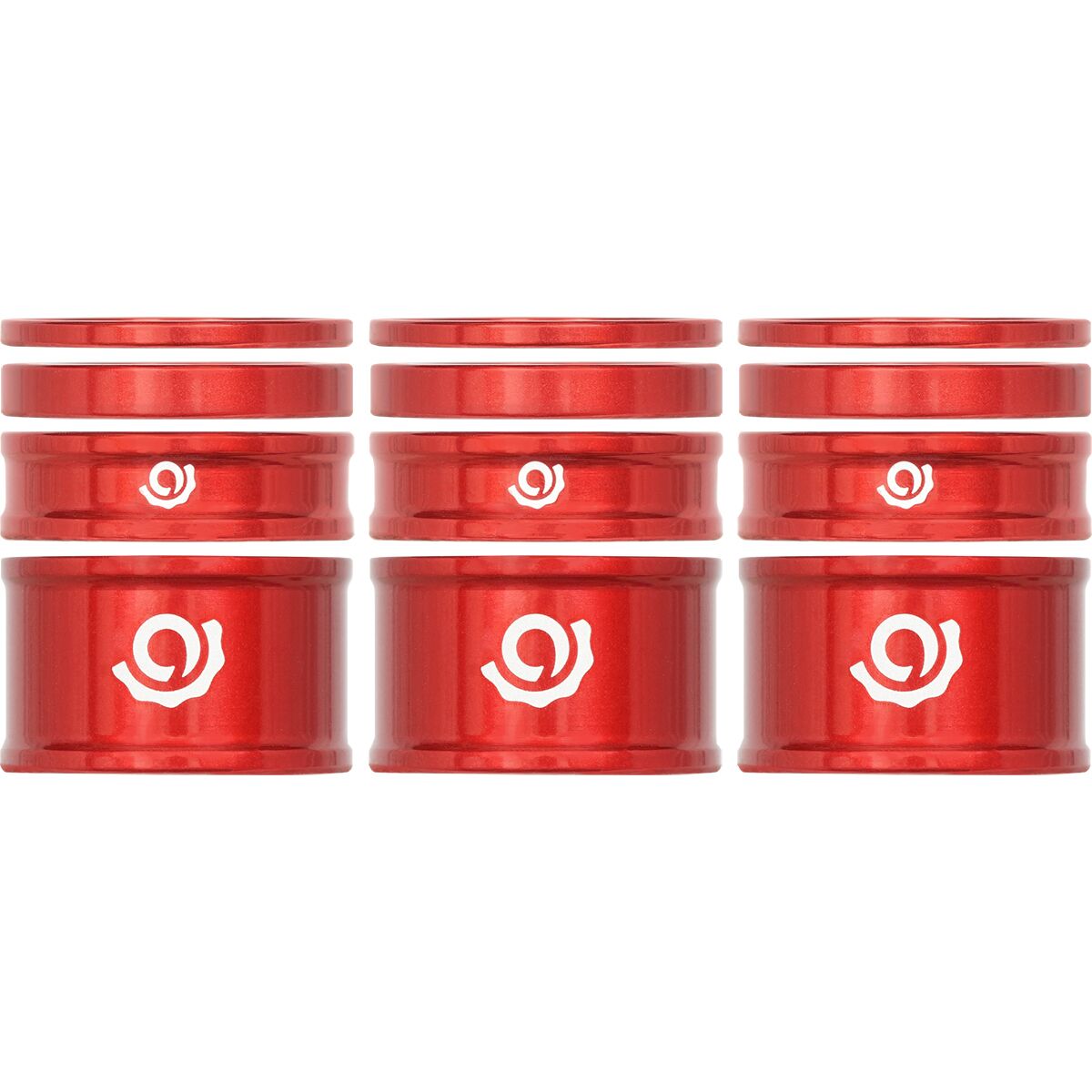 Image of Industry Nine Headset Spacer Kit, 3-Pack Red, 10mm