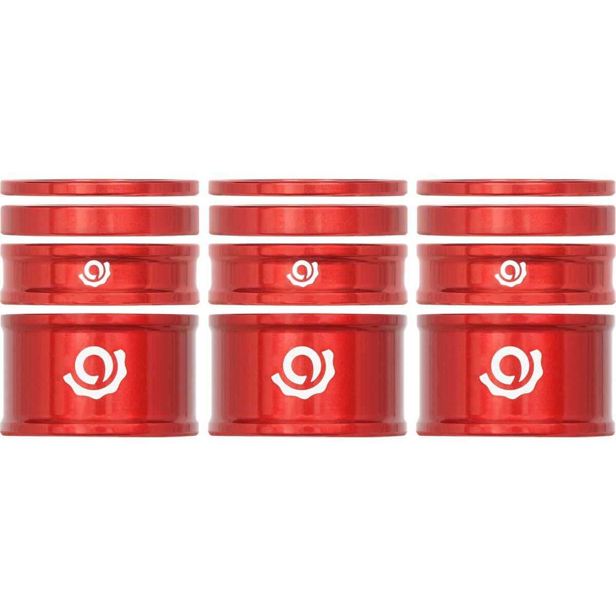 Image of Industry Nine Headset Spacer Kit, 3-Pack Red, 20mm