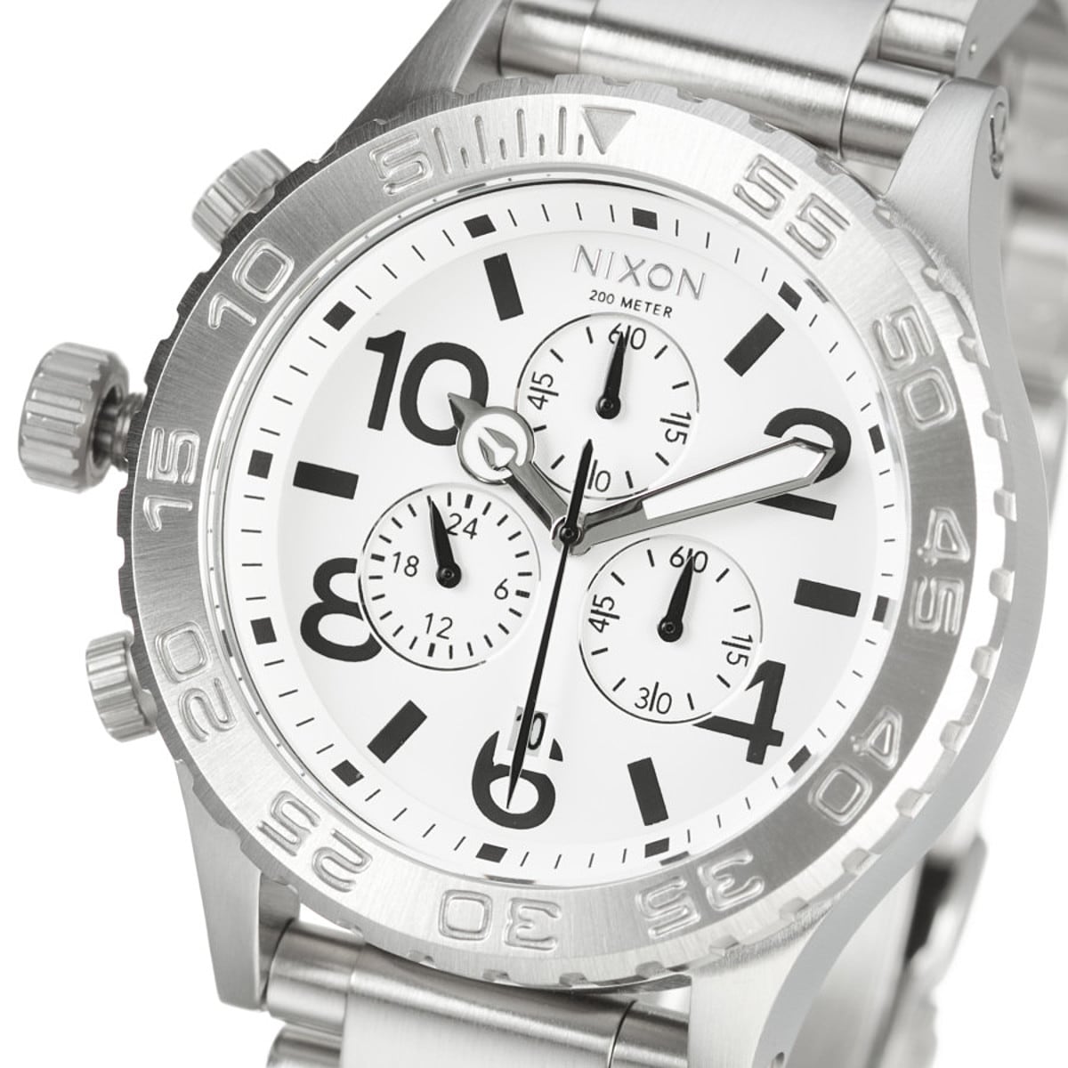 Nixon 42-20 Chrono Silver Light Gold Crystal Watch