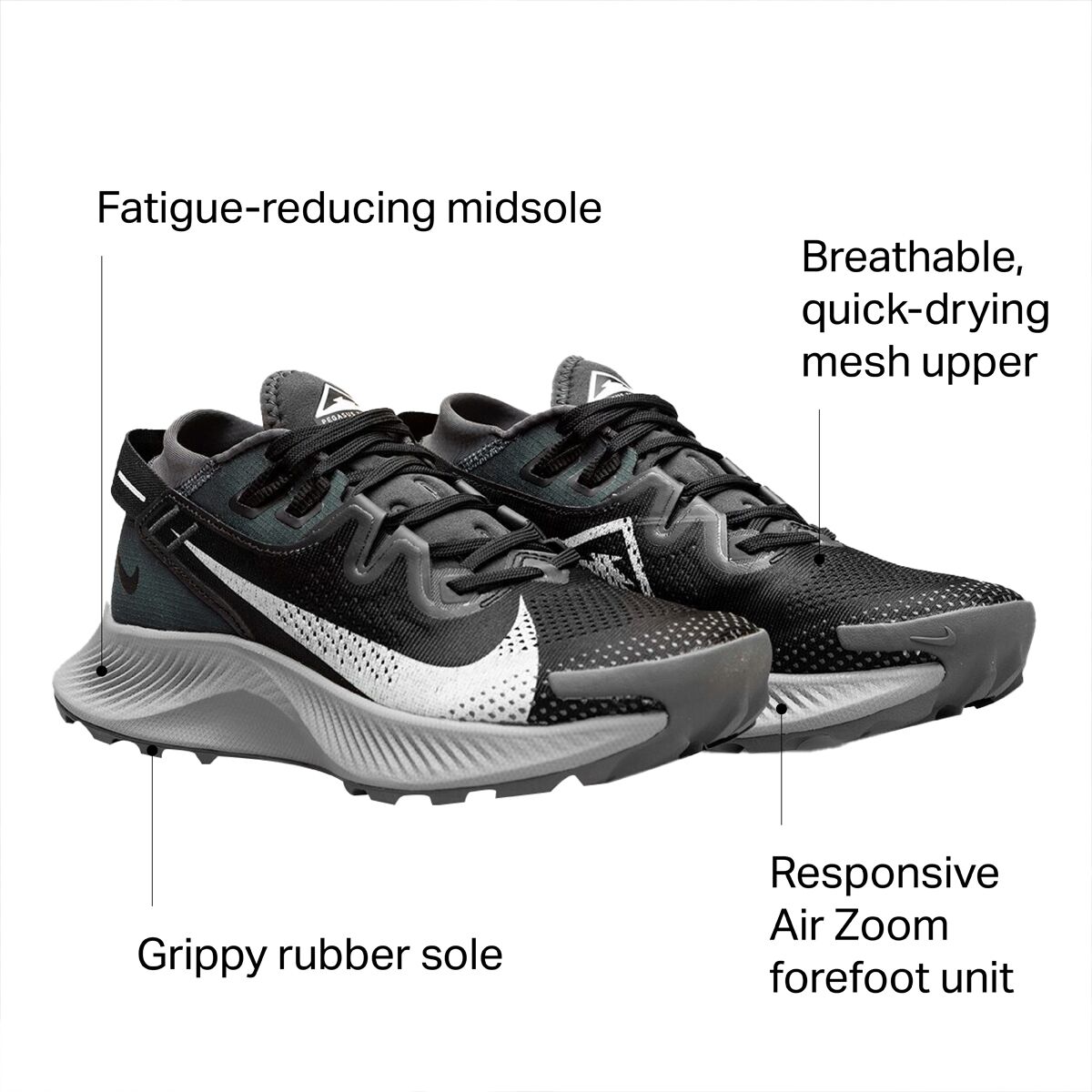 nike pegasus trail 2 black