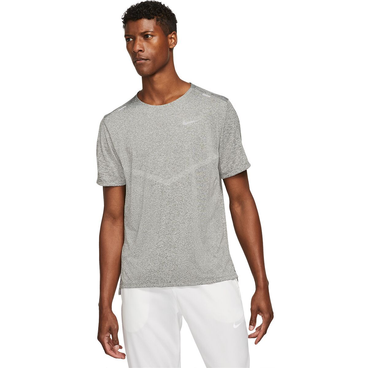 Nike DF Rise 365 Short-Sleeve Shirt - Men's Smoke Grey/Heather/Reflective Silver, XLT