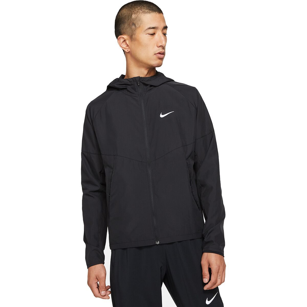 Image of Nike Repel Miler Jacket - Men's Black/Black/Reflective Silver, M